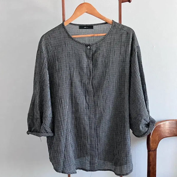 [BUNJANG] Muen Shibuya Check Blouse / 무엔 시부야 체크 블라우스