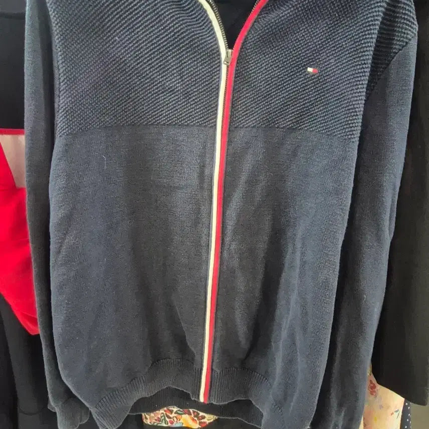 [BUNJANG] Tommy Hilfiger Full Zip Knit Cardigan Zip-Up Sweater / 타미힐피거(Tommy Hilfiger) 의 풀집 집업 니트 가디건 / 집업 스웨터