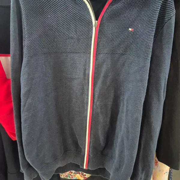 [BUNJANG] Tommy Hilfiger Full Zip Knit Cardigan Zip-Up Sweater / 타미힐피거(Tommy Hilfiger) 의 풀집 집업 니트 가디건 / 집업 스웨터