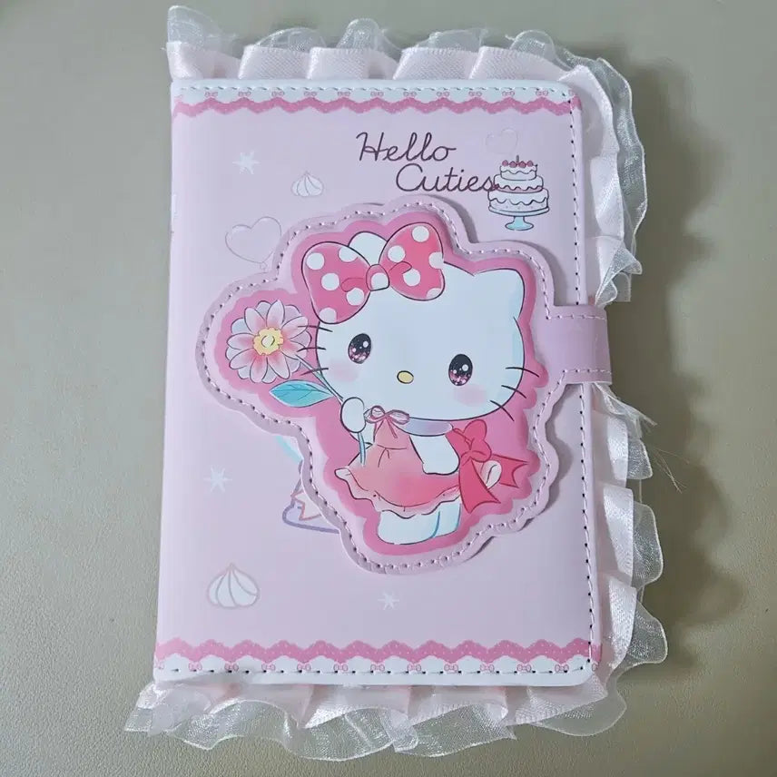 [BUNJANG] Sanrio Hello Kitty Pink Diary with Lace Decoration / 산리오 헬로키티 핑크 수첩 레이스 장식 다이어리
