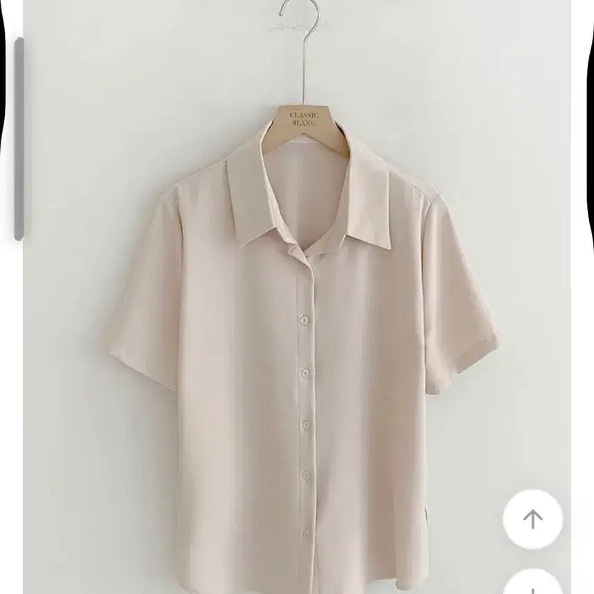 [BUNJANG] Classic Blanc Wrinkle-Free Summer Short-Sleeve Shirt Blouse (Light Beige) / [새상품] 클래식블랑 링클프리 여름 반팔 셔츠 블라우스 (라이트베이지)