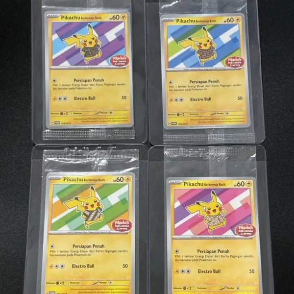 [BUNJANG] Pokemon Card Batik Pikachu Promo Unsealed Pack Set / [포켓몬카드] 바틱 피카츄 프로모 미개봉팩 4종세트 판매합니다