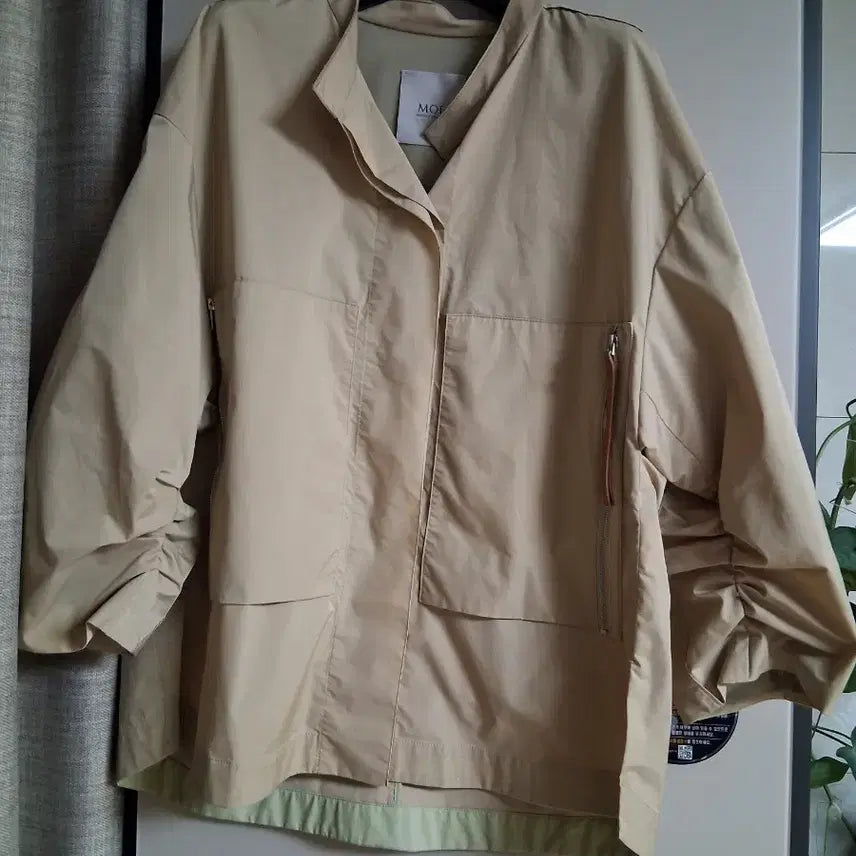 [BUNJANG] MOE MOE Shirring Sleeve Jumper Beige / MOE모에 소매셔링 점퍼