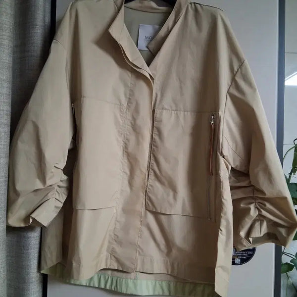 [BUNJANG] MOE MOE Shirring Sleeve Jumper Beige / MOE모에 소매셔링 점퍼