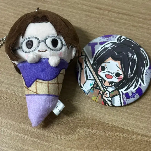 [BUNJANG] Attack on Titan Hange Zoe Plush Charm & Can Badge Set / 진격의 거인 한지 인형 캔뱃지
