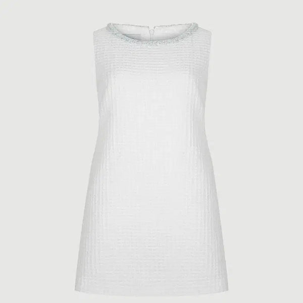 [BUNJANG] Maison Selle White Tweed Mini Dress / 메종설레 화이트 트위드 미니 원피스