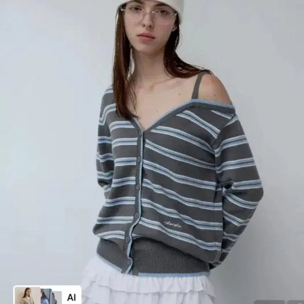 [BUNJANG] Rola Rola One-Off Shoulder Cardigan / (새상품)로라로라 원오프숄더 가디건