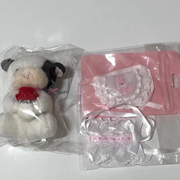 [BUNJANG] Fanciatelier Hedore Cloud Cream Bib Vintage Doll Bundle Set / 일괄 클라우드크림턱받이 팬시아뜰리에 헤도레 빈티지인형