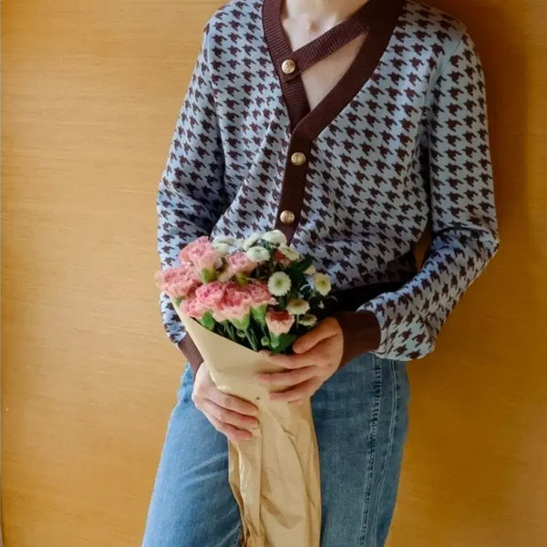 [BUNJANG] Dundrop Blue Check Cardigan / (거의 새상품)던드롭 블루 체크 가디건