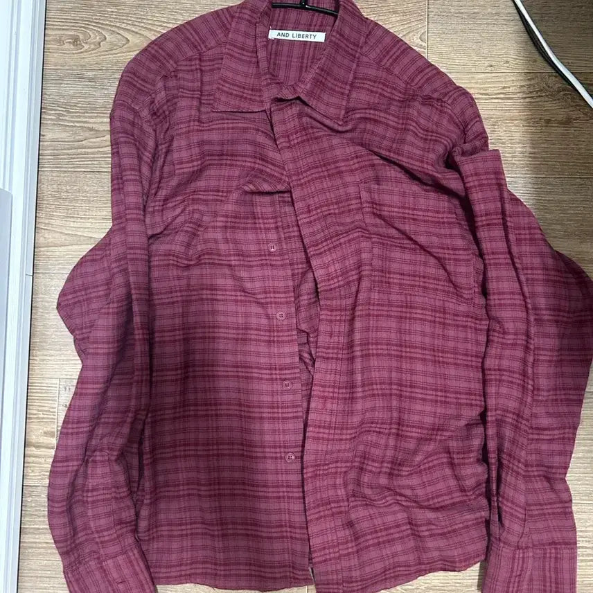 [BUNJANG] Burgundy Check Shirt / 버건디 체크셔츠