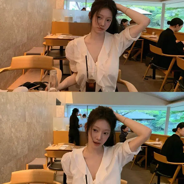 [BUNJANG] Leeds Even Ruffle Blouse / Leeds 리즈 이븐 러플 블라우스