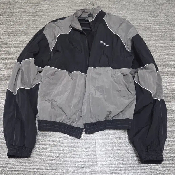 [BUNJANG] 3Times Vintage Windbreaker Grey Black S / 반택포)쓰리타임즈 빈티지 윈드브레이커 바람막이 S 그레이 블랙