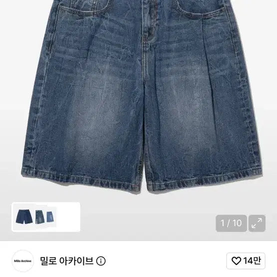 [BUNJANG] Denim Bermuda Shorts Mid Blue S / 데님 버뮤다 팬츠 미드 블루 s