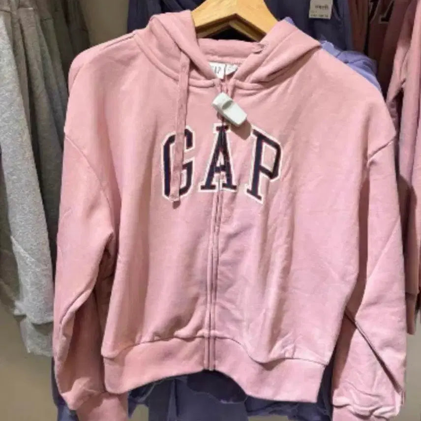 [BUNJANG] GAP Logo Hoodie Zip-up Pink / GAP 로고 후드 집업 핑크대장템