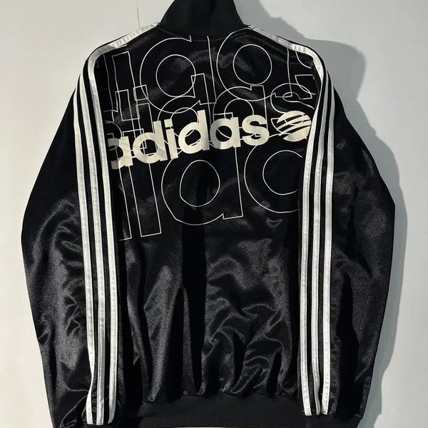[BUNJANG] Adidas Satin Black Jersey Track Top / 아디다스 새틴 블랙 져지 트랙탑 90