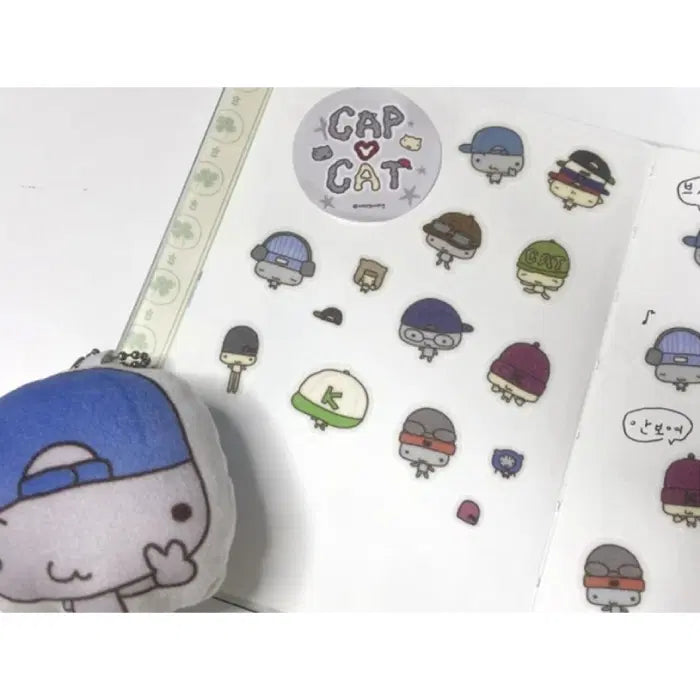 [BUNJANG] Keepgoeng CAP CAT Kiss Cut Stickers / 킵고앵 CAP CAT 키스컷