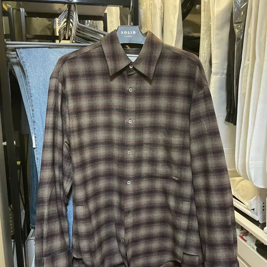 [BUNJANG] Wooyoungmi Brown Wool Check Shirt Size 46 / 우영미 브라운 울 체크 셔츠 46사이즈