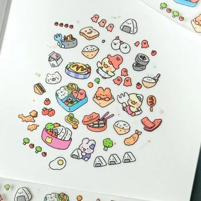 [BUNJANG] Hiyane "Various Lunch Boxes" Kiss Cut Stickers / 히야네 이런 저런 도시락 키스컷