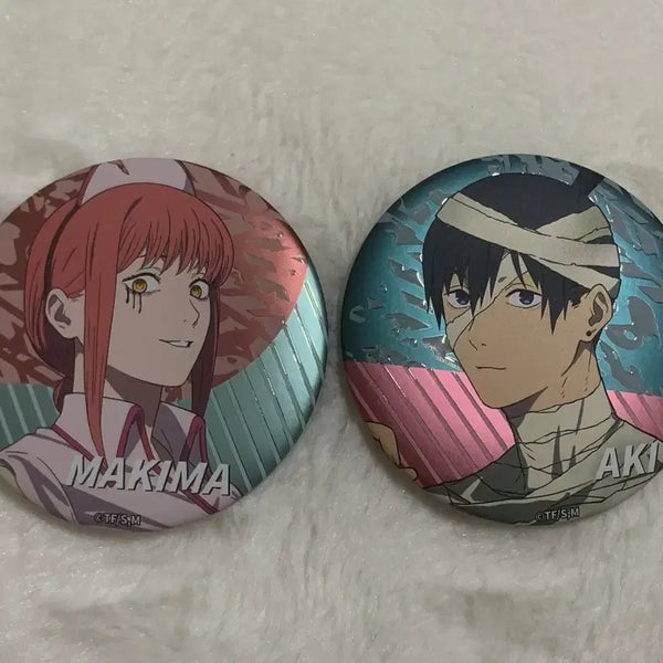 [BUNJANG] Chainsaw Man Halloween Metal Matte Can Badges Bundle Set (Aki, Makima) / 체인소맨 할로윈 메탈 무광 캔뱃지!! (아키. 마키마) 일괄판매!