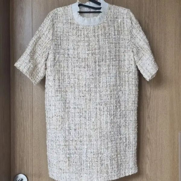 [BUNJANG] Tweed Short Sleeve Dress / 트위드 반팔 원피스 여성 55