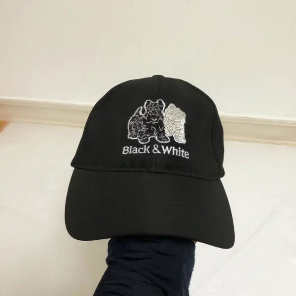 [BUNJANG] Black & White Ball Cap Hat / 블랙앤화이트 볼캡 모자 FREE@9977