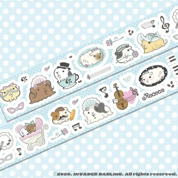 [BUNJANG] Invader Darling Piggy & Music Note Glitter Kiss Cut Sticker / 인베이더달링 피기&뮤직노트 글리터 키스컷