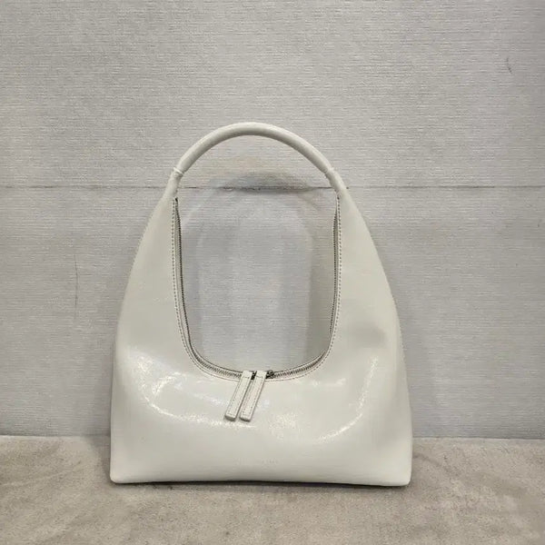 [BUNJANG] Magishwood Hobo Crinkle Tote Bag Shoulder Bag Cream Glossy / 마지셔우드 호보 크링클 토트백 숄더백