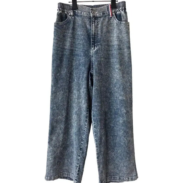 [BUNJANG] Wide Denim Pants - Blue / F/ 뒷밴딩 와이드 데님팬츠 블루