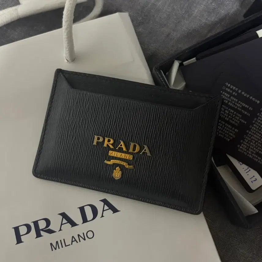 [BUNJANG] Prada Vitello Move Saffiano Card Holder Black / 프라다 비텔로 무브 사피아노 카드지갑 블랙