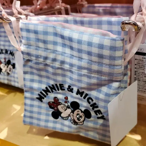 [BUNJANG] Disney Mickey Mouse & Minnie Mouse Embroidered Drawstring Pouch / 디즈니 미키마우스 미니마우스 자수 파우치 조이개 파우치