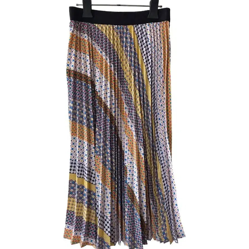 [BUNJANG] S-Band Pattern Pleated Skirt / S/밴딩 무늬 플리츠 스커트/새제품