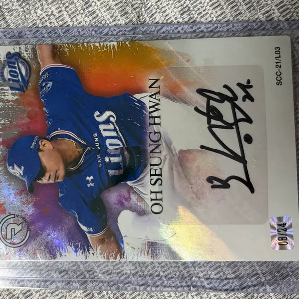 [BUNJANG] Oh Seung-hwan 2021 SCC Rainbow Auto #24/24 Limited Edition Baseball Card / 오승환 2021scc 레인보우 오토 24한정