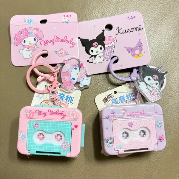 [BUNJANG] Kuromi My Melody Cassette Tape Recorder Keychain / (개당) 쿠로미 마이멜로디 카세트 녹음기 키링