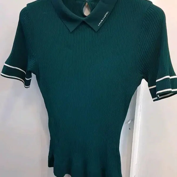 [BUNJANG] Louis Castel Knit Golf T-Shirt / 루이까스텔 니트 골프반팔티100