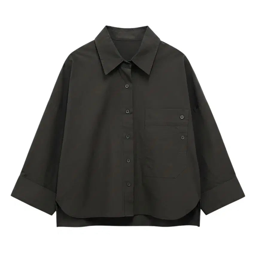 [BUNJANG] CM CUBE Nylon Jacket Shirt BK / 여성F/ 씨엠큐브 나일론 자켓형 셔츠BK 빈티지킹