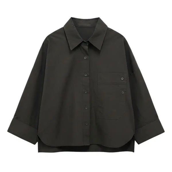 [BUNJANG] CM CUBE Nylon Jacket Shirt BK / 여성F/ 씨엠큐브 나일론 자켓형 셔츠BK 빈티지킹