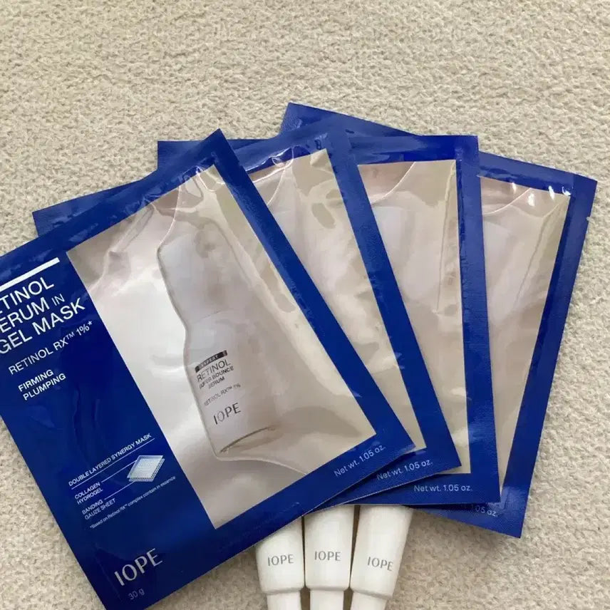 [BUNJANG] IOPE Retinol Mask Pack Set (4 Sheets) with Super Bounce Serum (30ml) / 아이오페 레티놀 걸마스크팩4매 + 세럼30ml