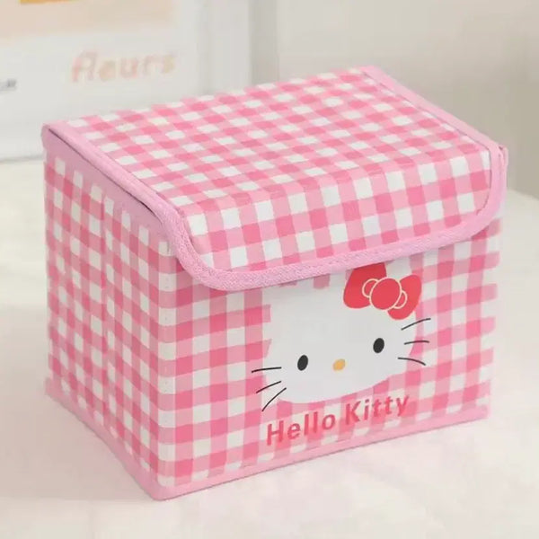 [BUNJANG] Hello Kitty Cosmetic Organizer Box Pink Checkered / 헬로키티 보관함