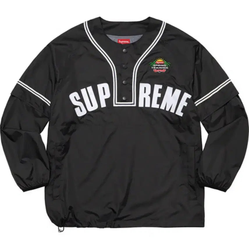 [BUNJANG] Supreme 22SS Snap Off Sleeve Long Sleeve Baseball Top Black / [L] 슈프림 22SS 스냅 오프 슬리브 롱슬리브 베이스볼 탑 (블랙)