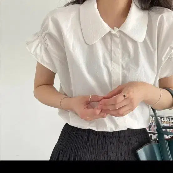 [BUNJANG] Shirring Sleeve Blouse / 새옷)소매 셔링 블라우스 66