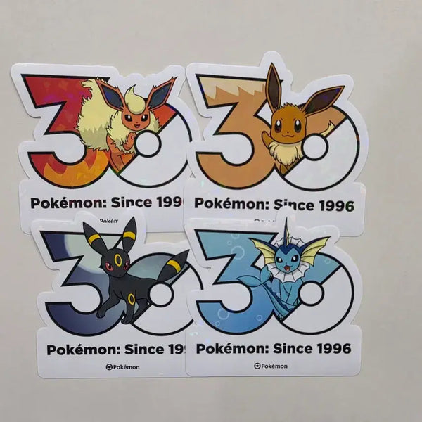 [BUNJANG] Pokemon 30th Anniversary Logo Stickers Eeveelutions Bundle Set / 포켓몬스터 30주년 로고 스티커 이브이 부스터 블래키 샤미드 일괄