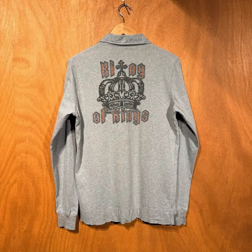[BUNJANG] Dsquared2 King of Kings Long Sleeve Polo Shirt L / 디스퀘어드2 킹오브킹 데미지 긴팔 카라티 L