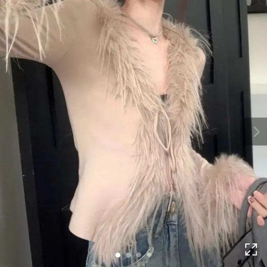 [BUNJANG] Fur Trim Cardigan / 퍼 가디건 트임 가디건