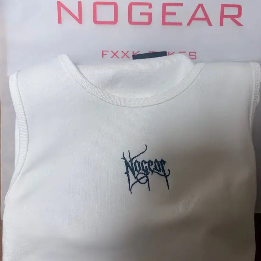 [BUNJANG] Nogear Tank Top (Size 2) - White/Blue Logo / 노기어 탱크탑 나시 2사이즈 화이트 블루로고 새상품