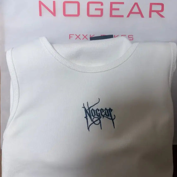 [BUNJANG] Nogear Tank Top (Size 2) - White/Blue Logo / 노기어 탱크탑 나시 2사이즈 화이트 블루로고 새상품