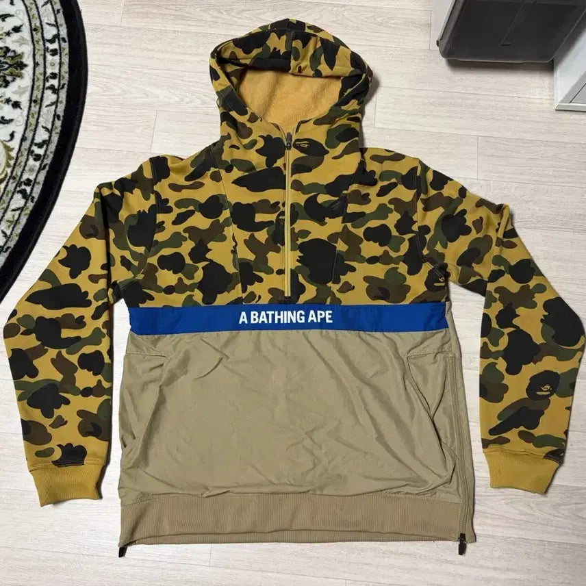 [BUNJANG] BAPE Yellow/Gold Classic Logo Anorak Jacket L / 베이프 황계 아노락 L