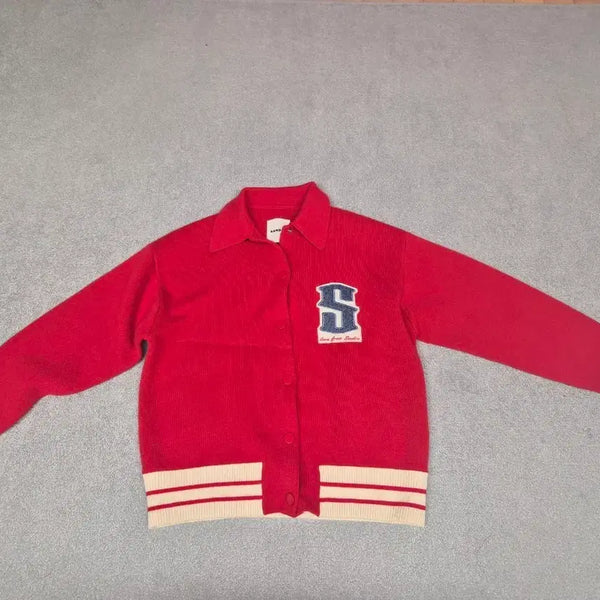 [BUNJANG] Sandro Red Knit Jumper / 산드로 레드 니트점퍼