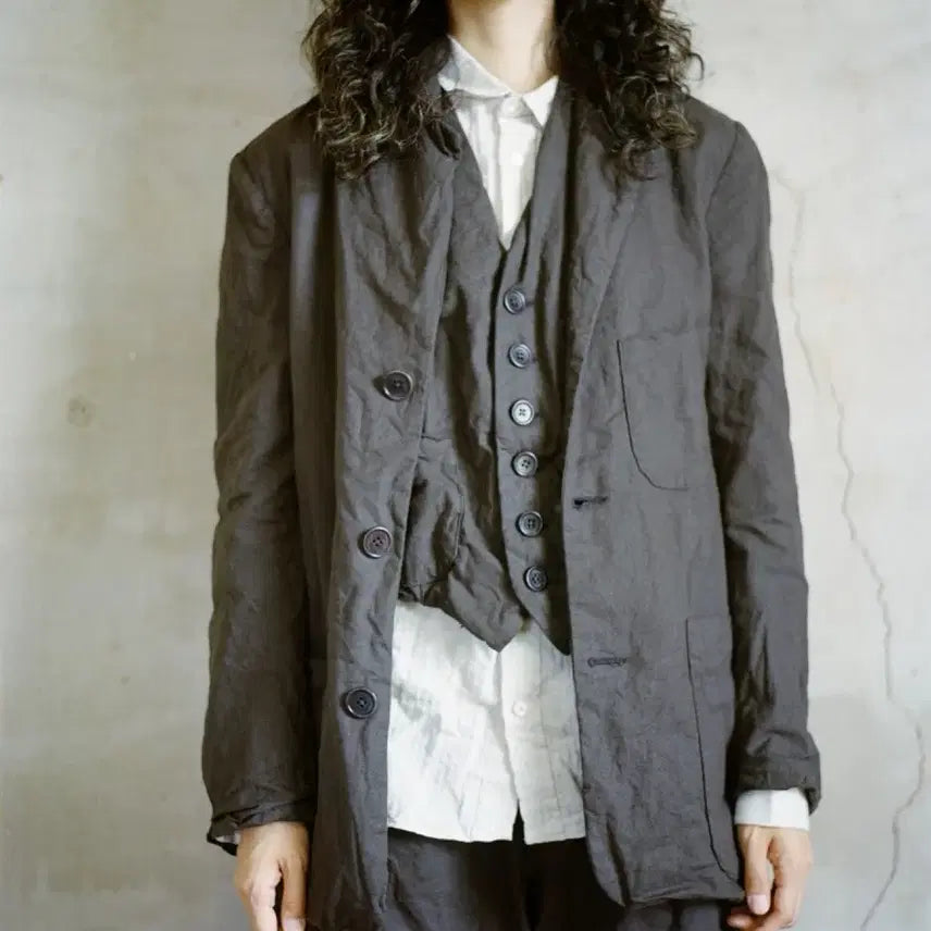 [BUNJANG] Twobuldershous 3 Button Jacket Charcoal / Twobuldershous 3 button jacket 01