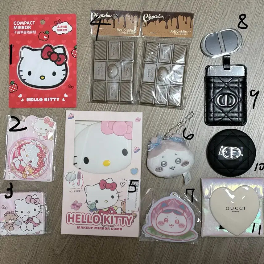 [BUNJANG] Various Character and Designer Compact Mirrors / 핸디 거울 모음 / 키티거울 하치거울키링 디올콤팩트거울