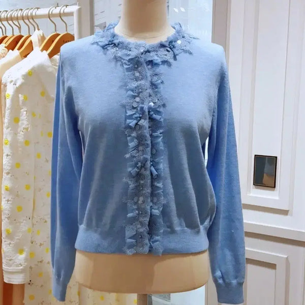 [BUNJANG] SATIN Lace Beaded Cardigan / 새거/16만]샤틴(SATIN)레이스 비즈 가디건